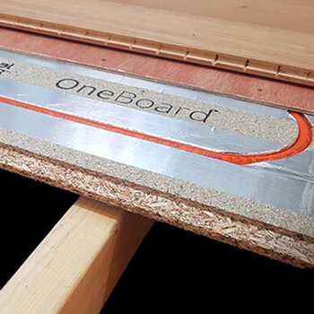 Composite Structural Flooring Boards for use with a joists floor underfloor heating